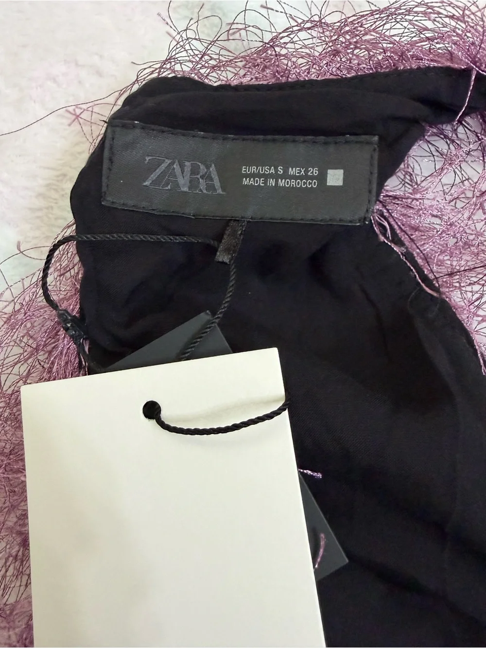 Zara Purple Fuzzy Fringe Crop Top - Picture 3 of 4